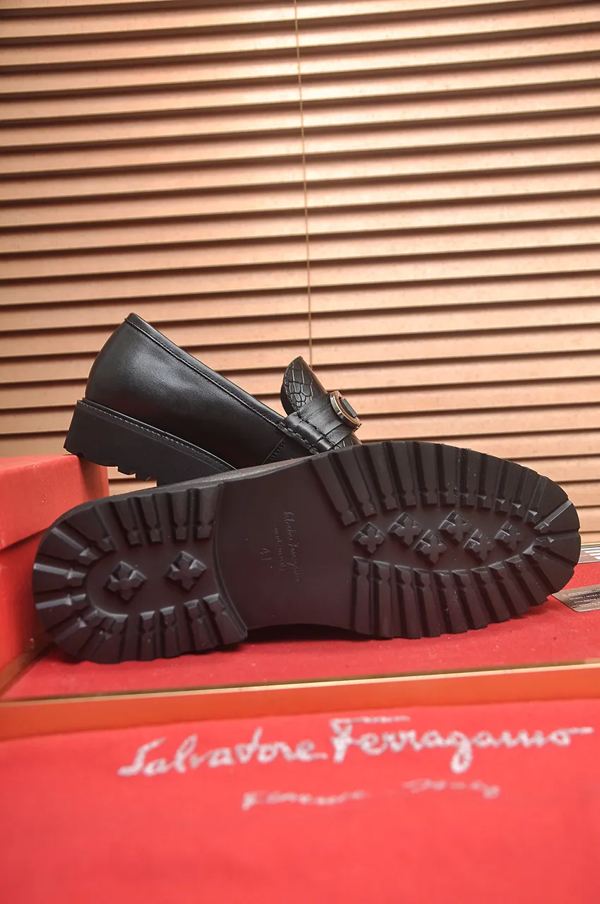 Men's Men's Shoes💰560💶[[HERMES]] (High-end Niuli) New 🍀 HERMES - top version of Ferragamo's classic casual leather shoes! Made of imported original cowhide, the inner top layer is comfortable cowhide lining! Original wear-resistant rubber outsole! High quality products! Code number 38-45 (45 customized)
